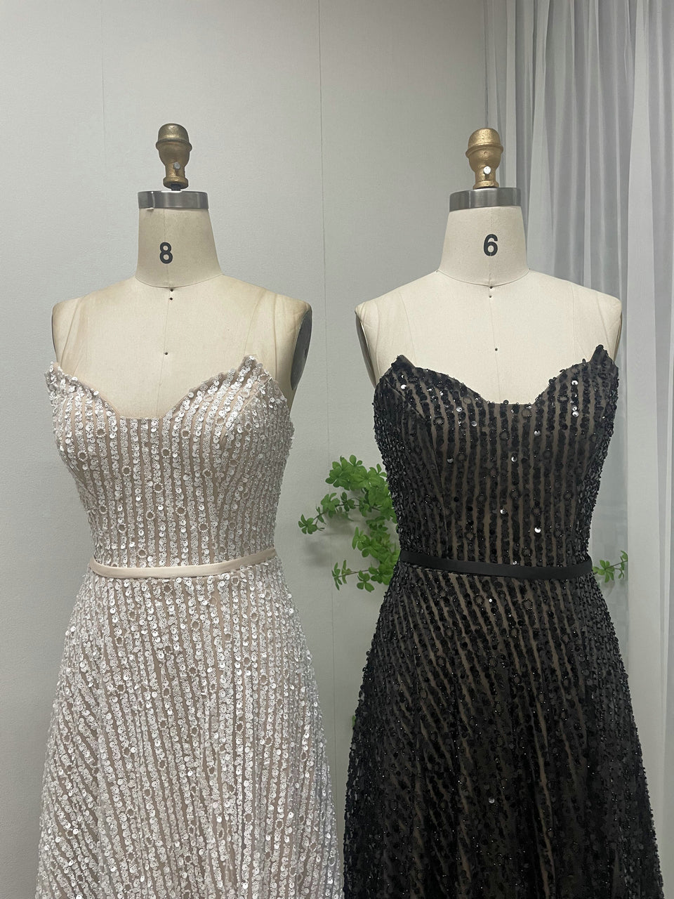 White A-Line Sparkle Prom Dress Sweetheart Full Length Gown MY30090