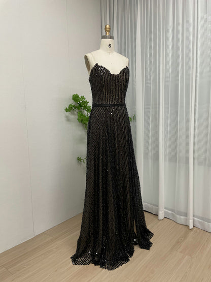 White A-Line Sparkle Prom Dress Sweetheart Full Length Gown MY30090