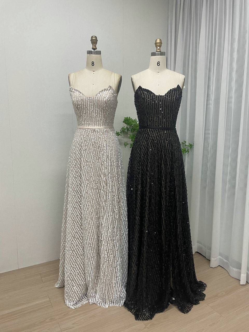 White A-Line Sparkle Prom Dress Sweetheart Full Length Gown MY30090