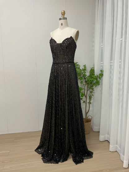 White A-Line Sparkle Prom Dress Sweetheart Full Length Gown MY30090