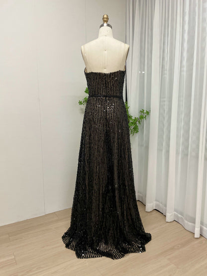 White A-Line Sparkle Prom Dress Sweetheart Full Length Gown MY30090