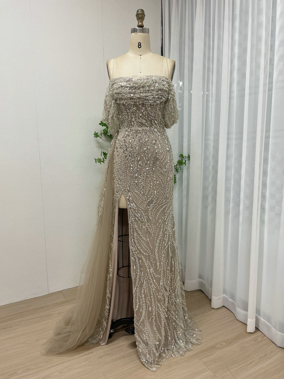 Exclusive Off Shoulder Couture Beading Lace Wedding Party Evening Dress MY30092