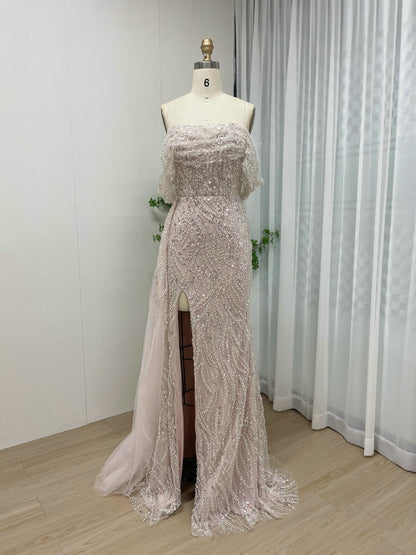 Exclusive Off Shoulder Couture Beading Lace Wedding Party Evening Dress MY30092