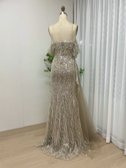 Exclusive Off Shoulder Couture Beading Lace Wedding Party Evening Dress MY30092