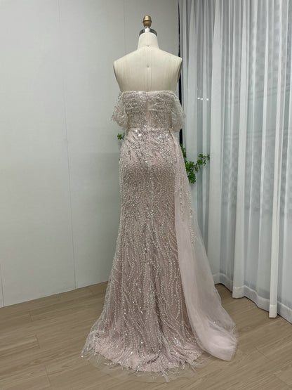 Exclusive Off Shoulder Couture Beading Lace Wedding Party Evening Dress MY30092