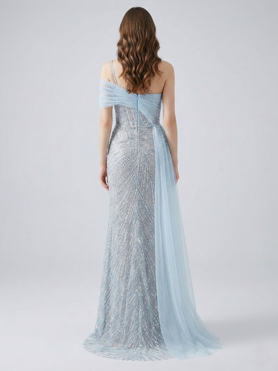 Beautiful Off Shoulder Spaghetti Strap Couture Beading Lace Wedding Party Evening Dress MY30094