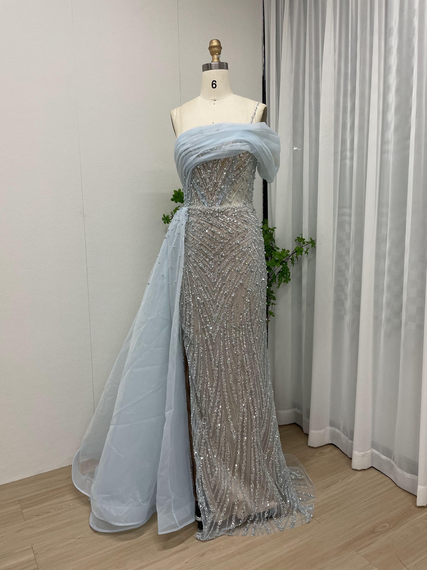 Beautiful Off Shoulder Spaghetti Strap Couture Beading Lace Wedding Party Evening Dress MY30094