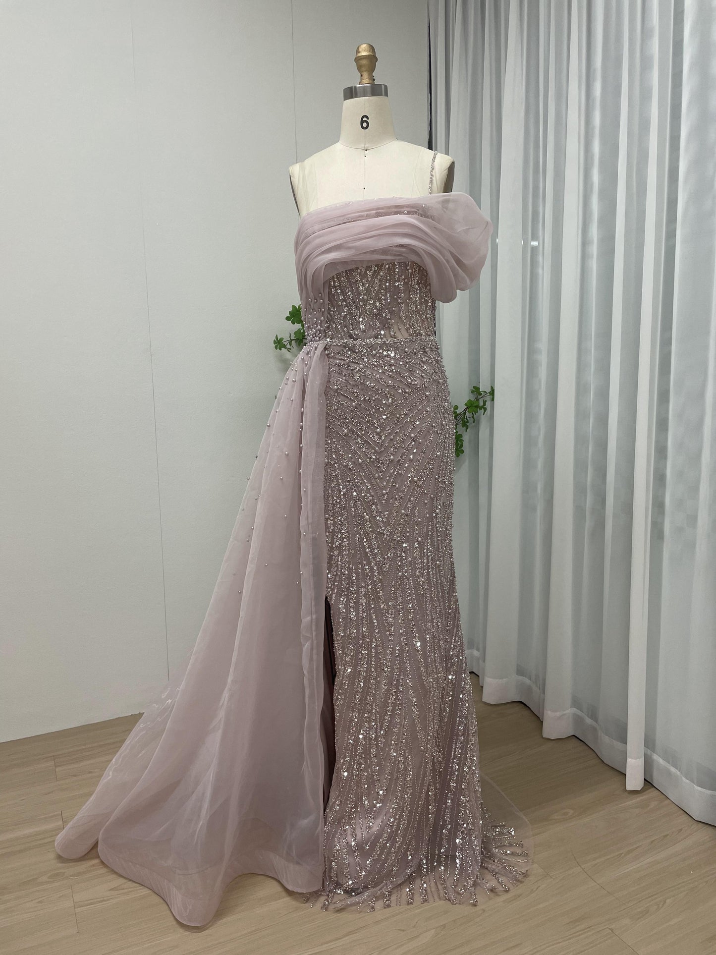 Beautiful Off Shoulder Spaghetti Strap Couture Beading Lace Wedding Party Evening Dress MY30094