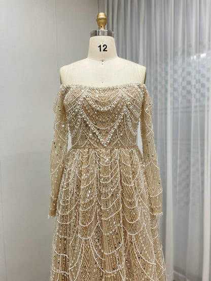 Classic A-Line Off-Shoulder Bridesmaid Dress MY30105L-2L