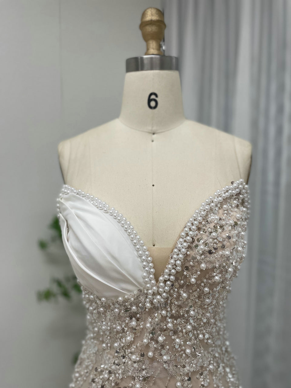 Luxury White Silver Sequin Mermaid Evening Gown MY30108-B