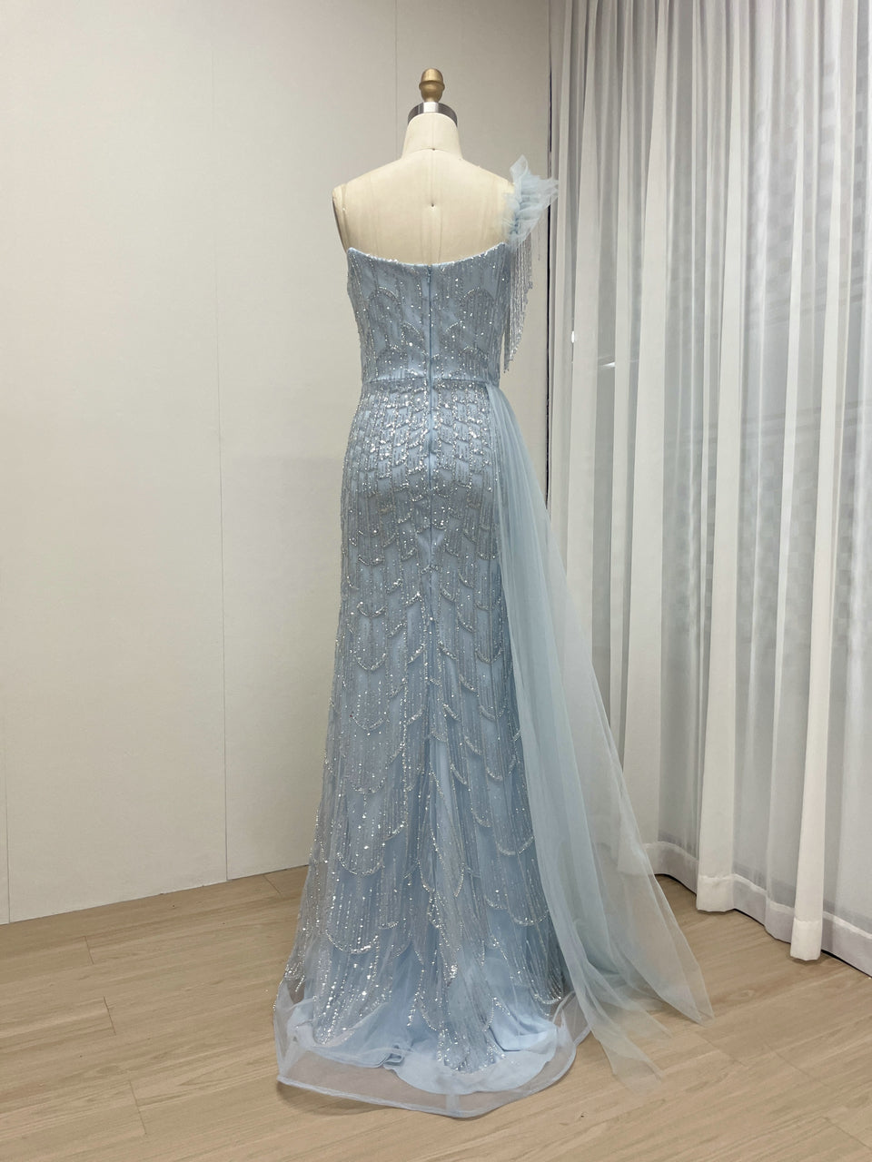 Exclusive Off Shoulder Strapless Beading Lace Evening Dress MY30113