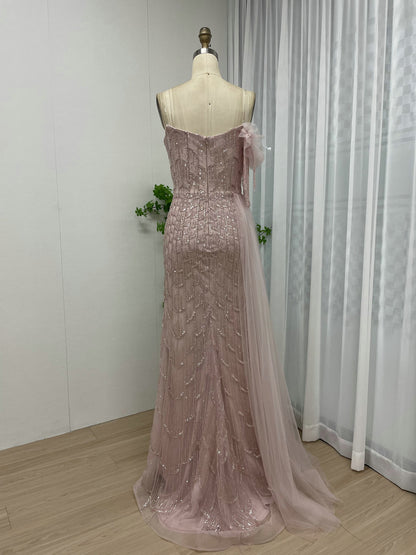 Exclusive Off Shoulder Strapless Beading Lace Evening Dress MY30113