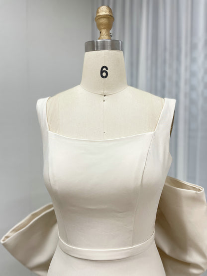 Bejge Spaghetti straps Mermaid Gown Large Bow Train Bridal Gala Wear MY30132-3