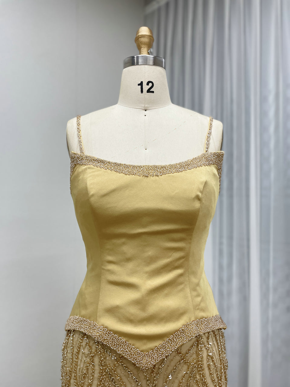 Luxury Pink Beaded Mermaid Evening Gown with Corset Bodice MY30169