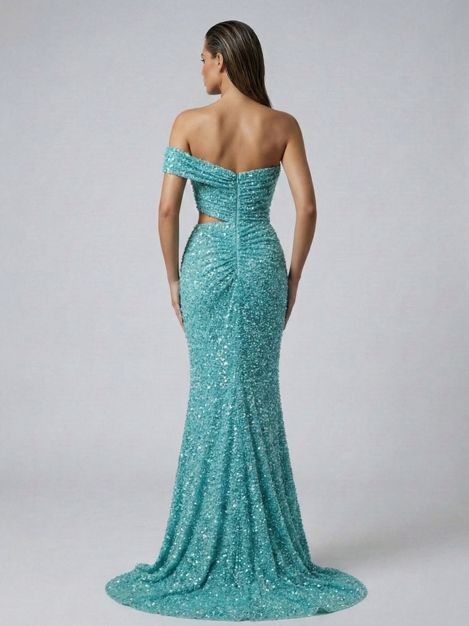 Sparkly Green Sequin Prom Dress Sweetheart Neckline MY30172