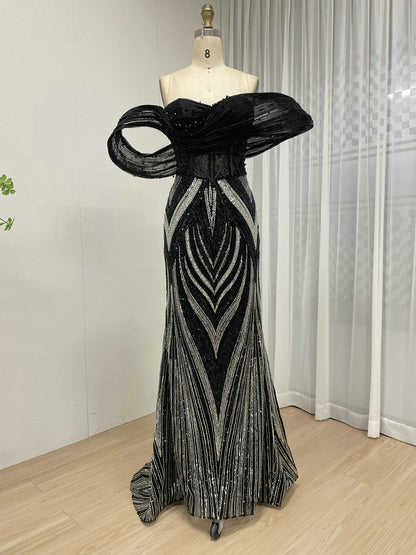 High-Fashion Couture Sequin Gala Dress - Structured Mermaid Formal Gown MY30181