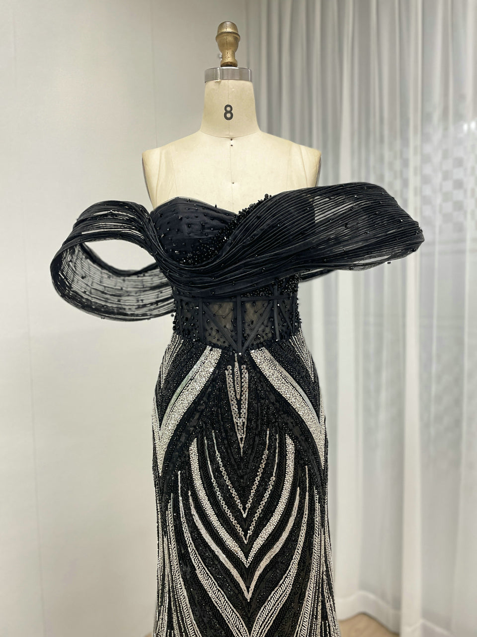 High-Fashion Couture Sequin Gala Dress - Structured Mermaid Formal Gown MY30181