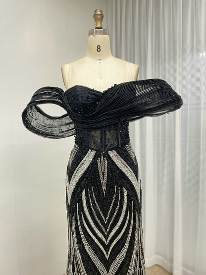 High-Fashion Couture Sequin Gala Dress - Structured Mermaid Formal Gown MY30181