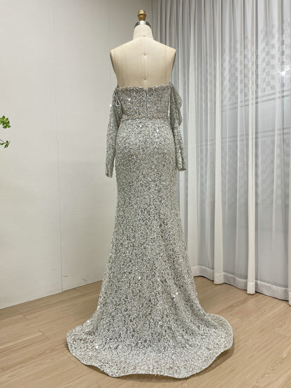 Elegant Sheath Long Dress High Slit for Formal Occasions MY30189