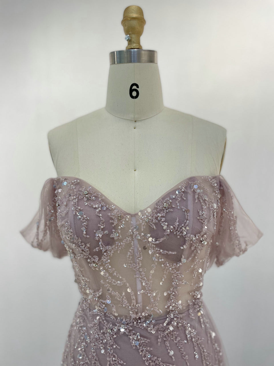 Elegant Couture Beading Off Shoulder Evening Gown Romantic Tulle Prom Dress YD22201B