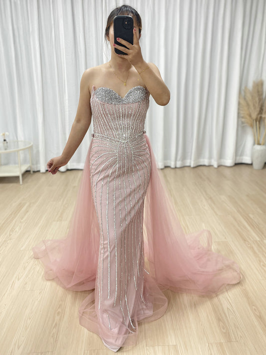 Gorgeous Mermaid Prom Evening Gown With Detachable Back Skirt MB40365B
