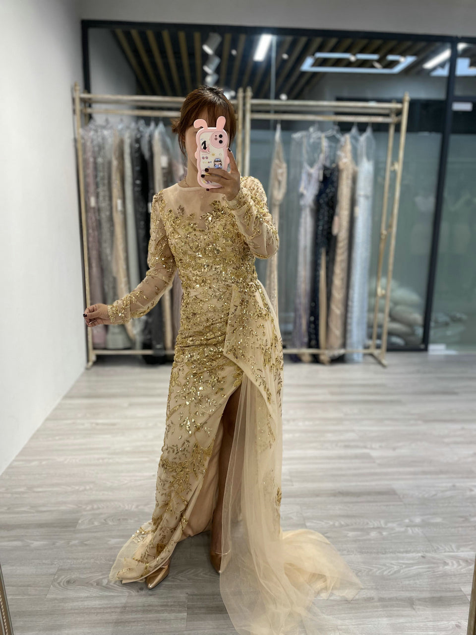 Long Sleeve Lace Evening Dress MY20003